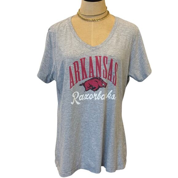 Fanatics Tops - UNIVERSITY OF ARKANSAS Razorbacks Fanatics V Neck Tee T-Shirt Women size XL